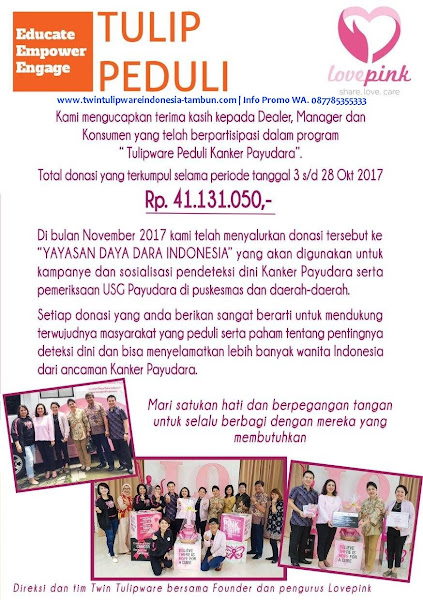 Tulip Peduli Love Pink Desember 2017