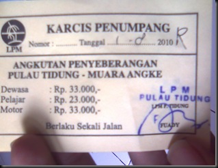Biaya angkutan ke pulau tidung