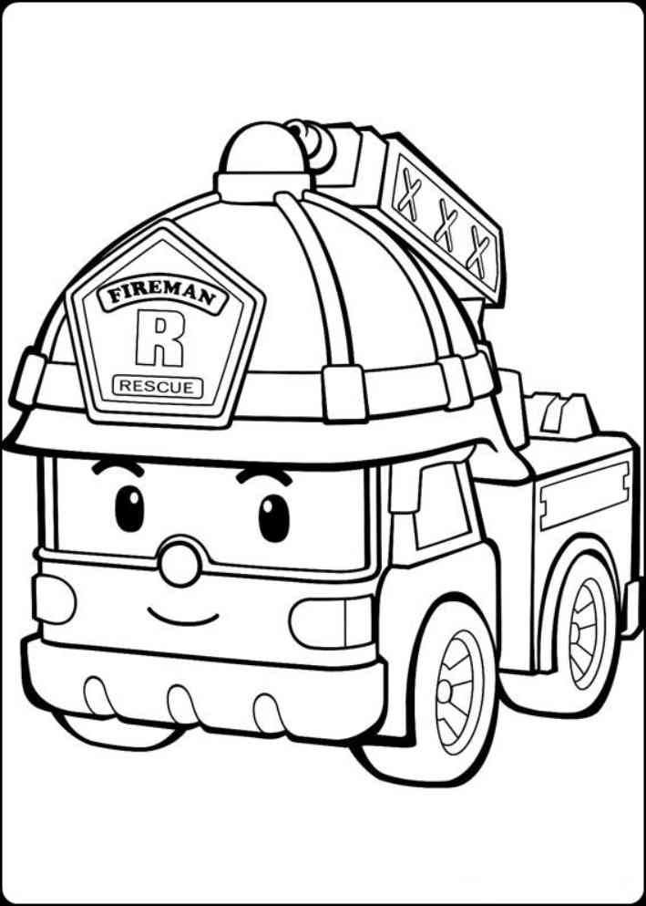 Mewarnai Gambar  Robocar Poli Mewarnai Gambar 