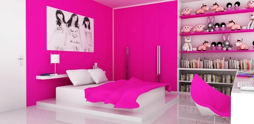 Contoh Desain Kamar  Tidur Warna Pink Untuk  Wanita  Rumah 