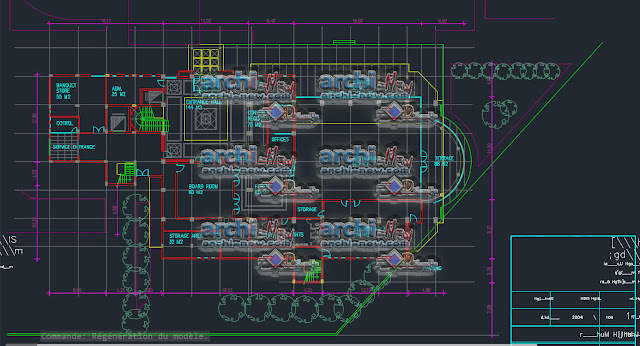 Building Conference Hall Section freecad Dwg 