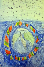 Environmental Poster project for kids, 4th and 5th grade earth day art project