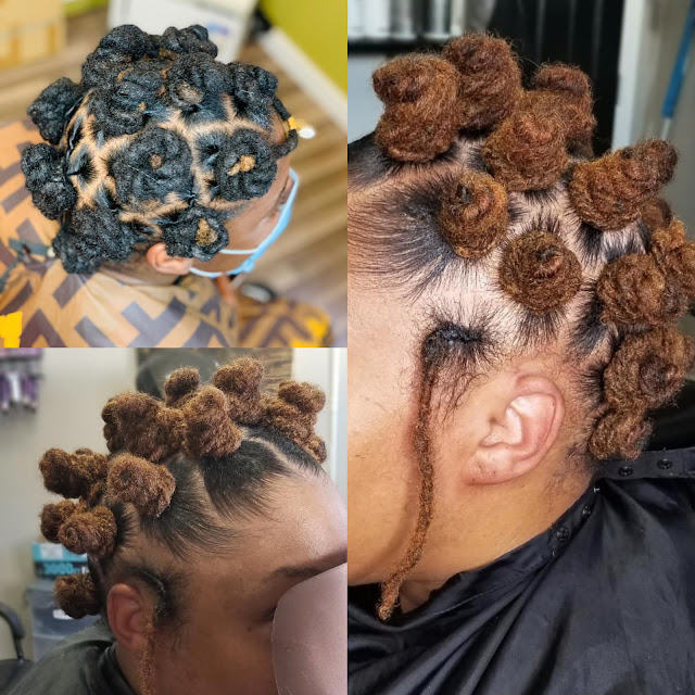 Bantu knots dreads for short hair women