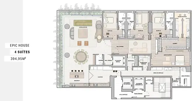 Planta do Apartamento 5 Epic City Home