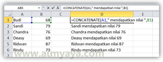 Penggabungan teks sering dilakukan untuk mempercepat proses manipulasi teks dalam dokumen  Cara Menggabungkan Teks di Ms Excel