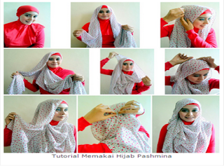 cara memakai hijab pashmina terbaru 6