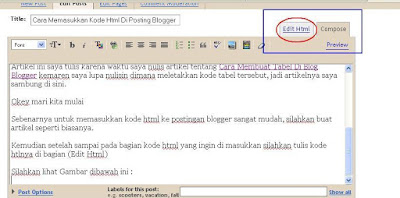 Cara Memasukkan Kode Html Di Posting Blogger