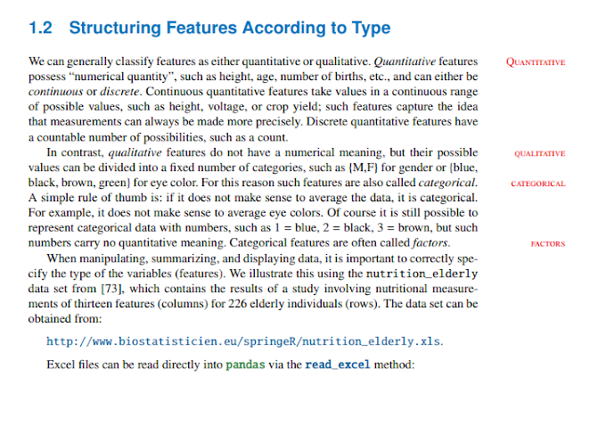 Structuring Features According to Type on Python.