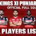 KINGS XI Punjab Scaud For IPL 2018