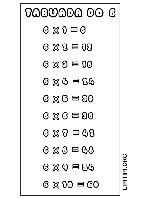 Cartazes Tabuada de Multiplicação 