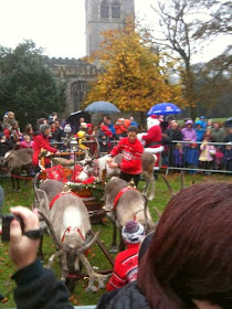 Santa, reindeer and sleigh