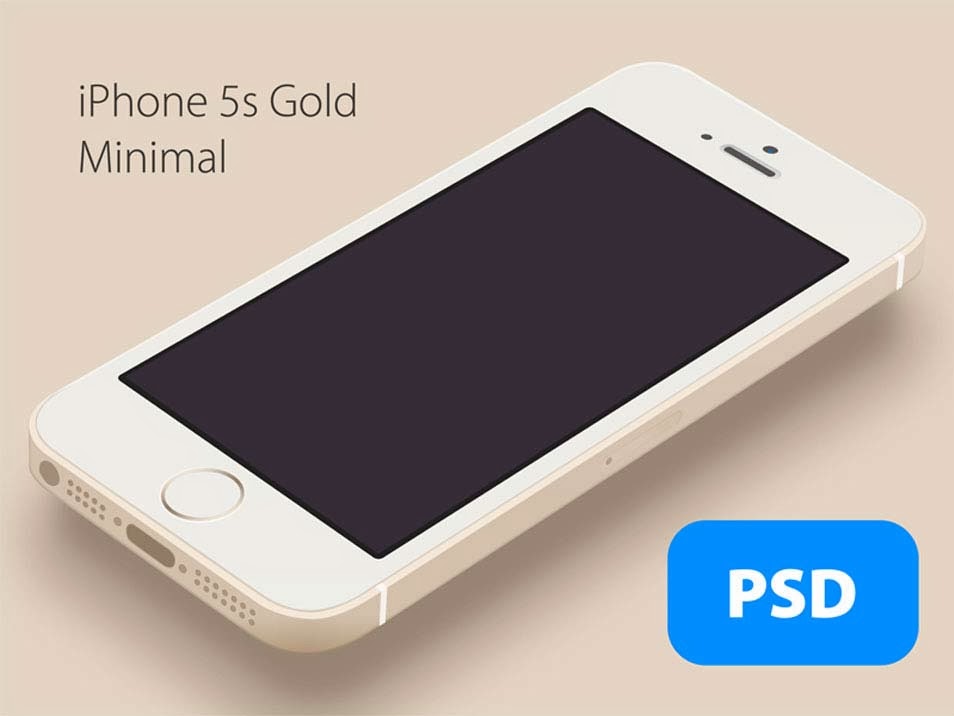 iPhone 5s Minimal Gold – Free PSD