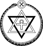 Teosofi Derneği: Topluluğun mührü Swastika, Davut Yıldızı, Ankh, Aum ve Ouroboros sembollerini içeriyordu.