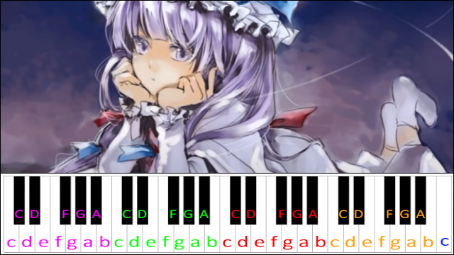 Locked Girl / The Girl's Secret Room (Touhou) Piano / Keyboard Easy Letter Notes for Beginners