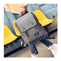  Grey Canvas Backpack