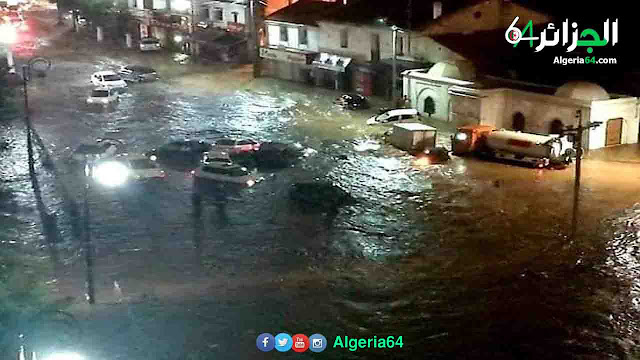 صور : فيضانات الجزائر العاصمة تغرق محطة الميترو
