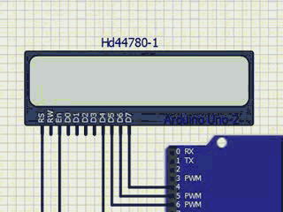 LCD 16x2 Scrolling Arduino SimulIDE
