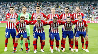 CLUB ATLÉTICO DE MADRID - Temporada 2018-19 - José María Giménez, Oblak, Rodri, Filipe Luis, Diego Costa y Godín; Griezmann, Juanfran, Lemar, Koke y Saúl. REAL MADRID C. F. 0 ATLÉTICO DE MADRID 0. 29/09/2018. Campeonato de Liga de 1ª División, jornada 7. Madrid, estadio Santiago Bernabeu.