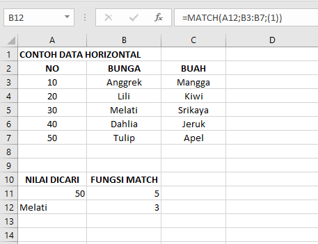 Fungsi MATCH pada Microsoft Excel dan Cara Menggunakannya