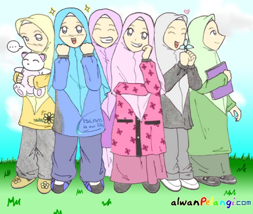 Catatan Kecil Kartun  Muslimah  Comel dan Cantik 