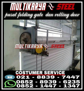 Gambar untuk pusat informasi tentang daftar harga pintu folding gate, pintu harmonika, rolling door, rolling door one sheet dan rolling door industri otomatis harga murah untuk seluruh wilayah di Indonesia. Kami Multikaryasteel adalah Distributor, supplier, kontraktor dan produsen pintu folding gate, pintu harmonika, rolling door, rolling door one sheet dan rolling door industri otomatis dengan specifikasi bahan dan harga pabrik yang relatif murah dan berkwalitas