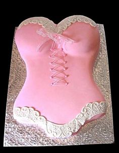 A pink base heart shaped theme for woman's bust shape