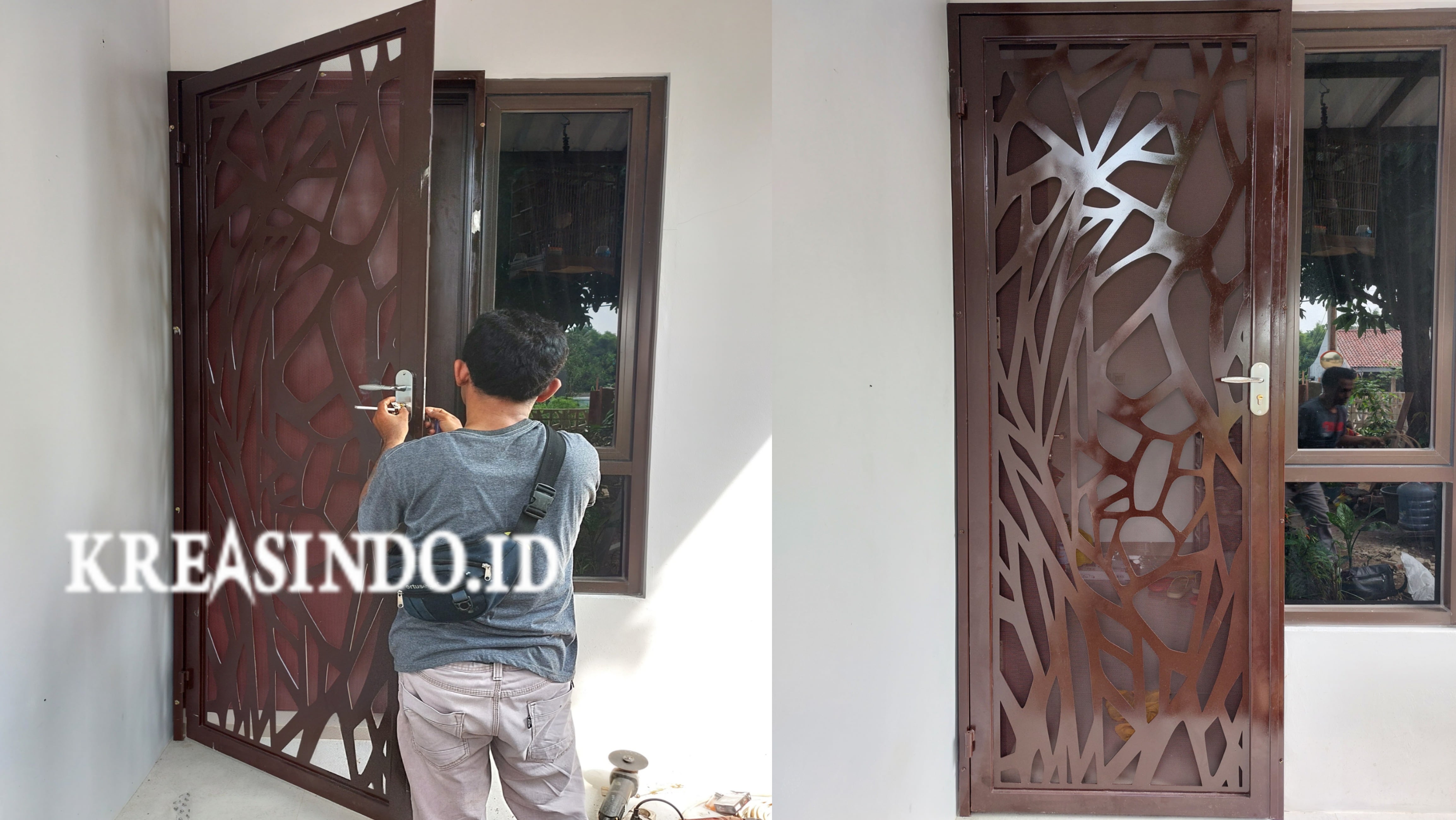 Review Pintu Kawat Nyamuk Plat Cutting Laser di Perum Orchid Tanah Baru