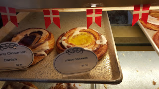A Danish inside the Danish Mill Bakery and Coffee Shop