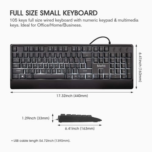 Review Mafiti Computer Office Keyboard Wired USB