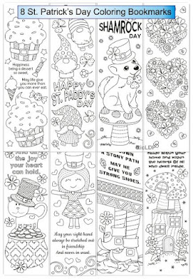 St Patricks Day Coloring Bookmarks