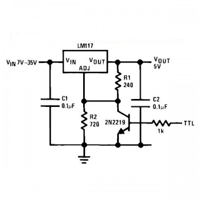 Voltage Regulator with Shutdown Digital Circuit Diagram