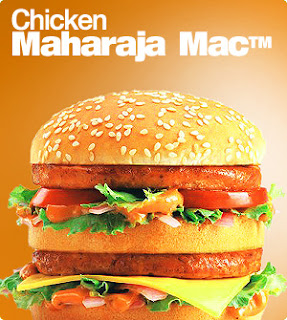 burger for king in India - Try Mcdonalds Maharaja Mac and vegetarian burger Mcaloo Tikki