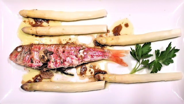 rouget, asperges