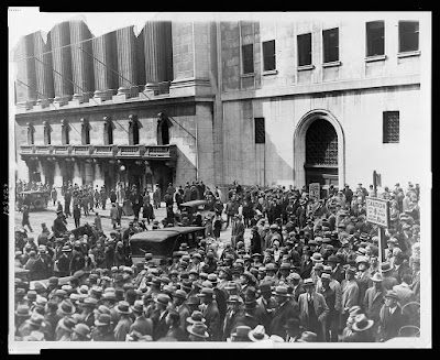 photo of crowds outside Stock Exchange Oct. 29, 2019