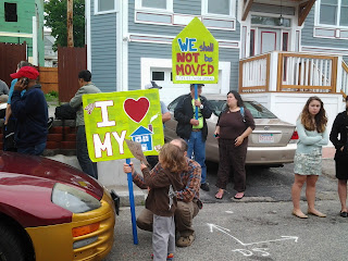 Protesters have been speaking out and blockading homes all over the city.