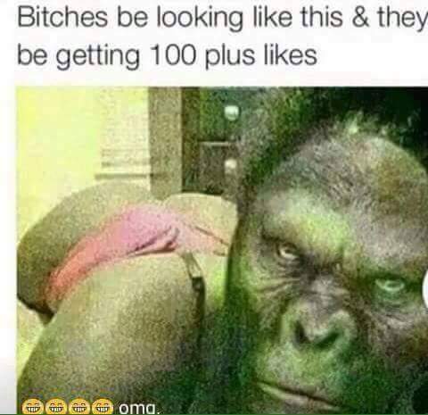 bitches be looking like this & they be getting 100 plus likes