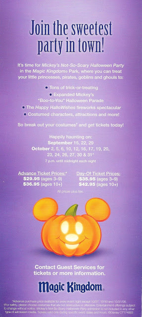 Mickey's Not So Scary Halloween Party 2006 Flyer