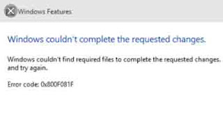 Error Code 0X800F081F in Windows 10