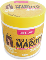 Máscara Soft Hair Meu Liso Maroto para Cabelo liso, composição que alinha os fios de forma cumulativa