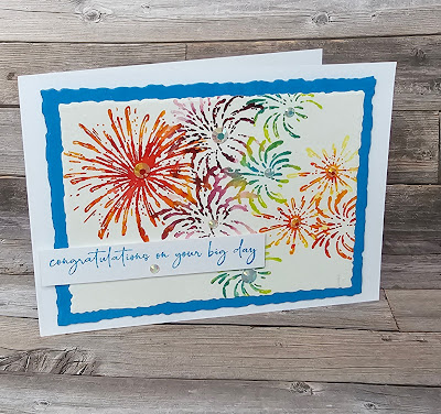 Light the sky watercolour stamping celebrations card