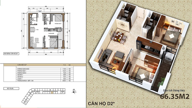 Căn hộ D2* chung cư Xuân Mai Dương Nội