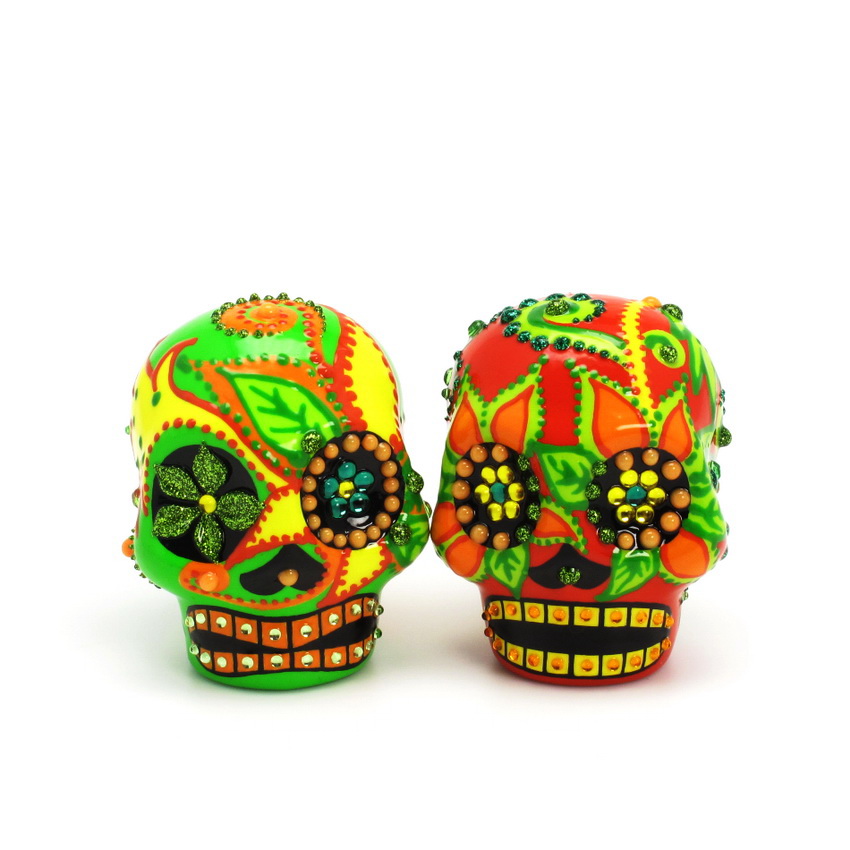 Day of the Dead Brides and Grooms Skull wedding cake topper Dia De Los 