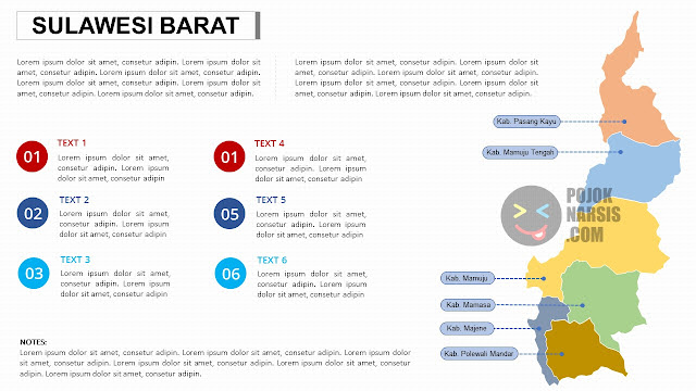 Peta Provinsi Sulawesi Barat Editable Powerpoint