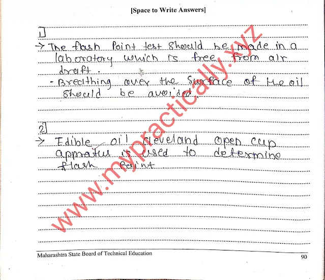 Practical answers related to your MSBTE manual answers for MSBTE diploma manual and answers MSBTE lab manual answers here  In today's article you will get specified Practical answers of first year first semester all program basic science chemistry practical number 14 flash and fire point by Clevelands open cup apparatus.