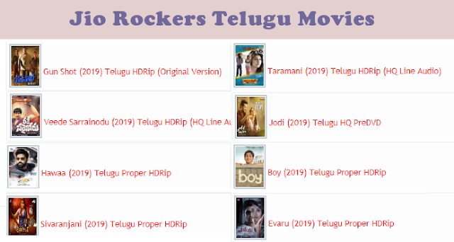 Jio Rockers Latest Tamil, Telugu Movies Download
