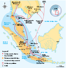 The empire of Srivijaya in Southeast Asia