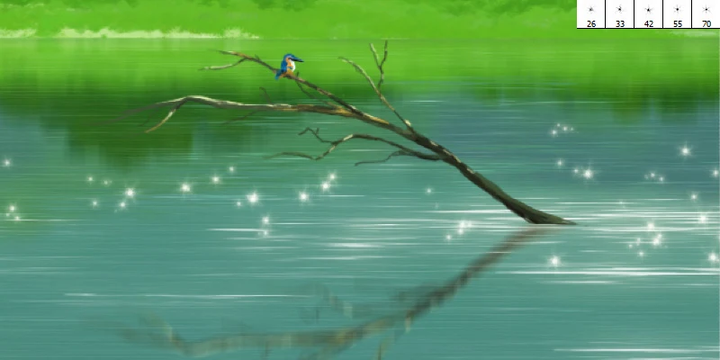 Hướng dẫn vẽ tranh Anime phong cảnh sông núi bằng photoshop