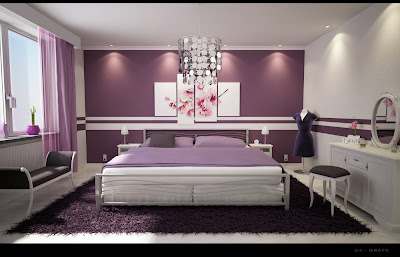 Interior Design Bedroom Purple Wall