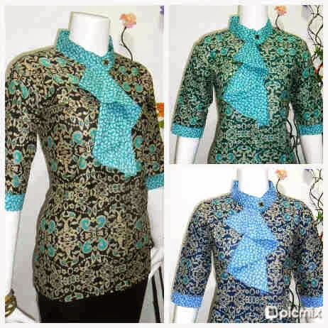 Seragam Baju Batik Wanita Model Blus Dasi Terbaru ~ Busana Baju Batik Modern Dan Motif Terbaru