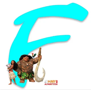 Alfabeto de Moana con Maui, Heihei y Pua.  Moana's Alphabet with Maui, Heihei and Pua. 